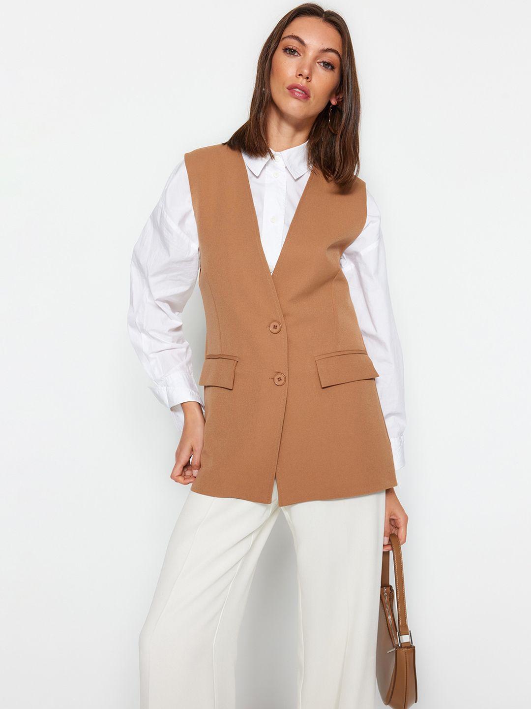 trendyol v-neck sleeveless formal waistcoat
