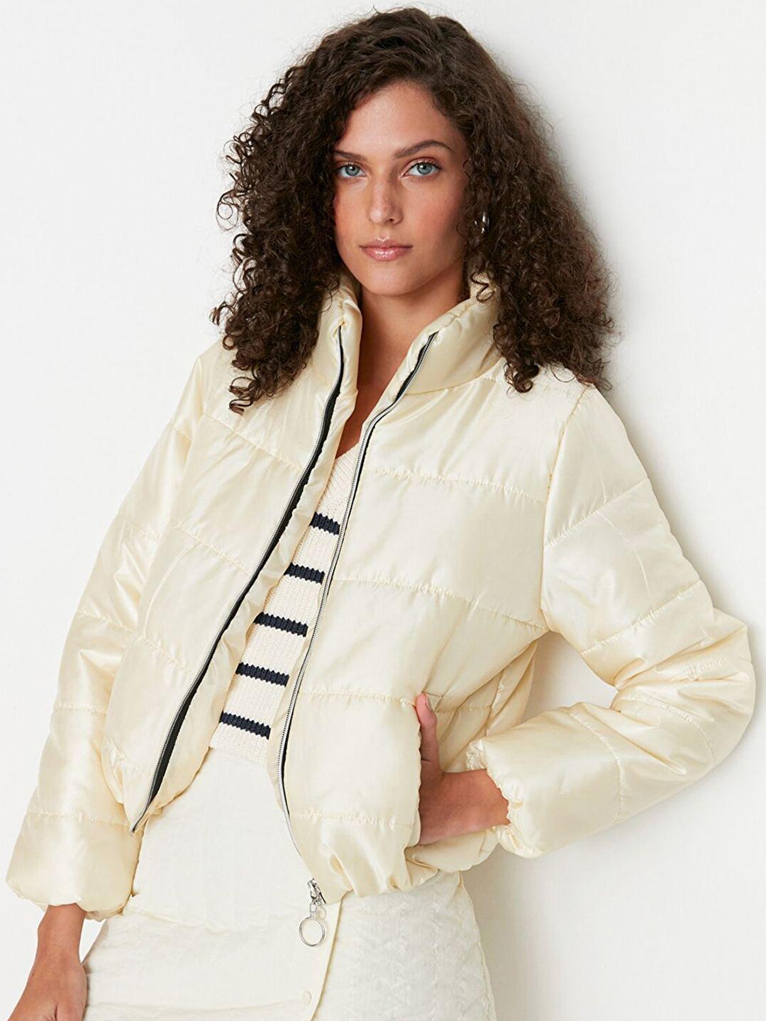 trendyol women beige padded jacket
