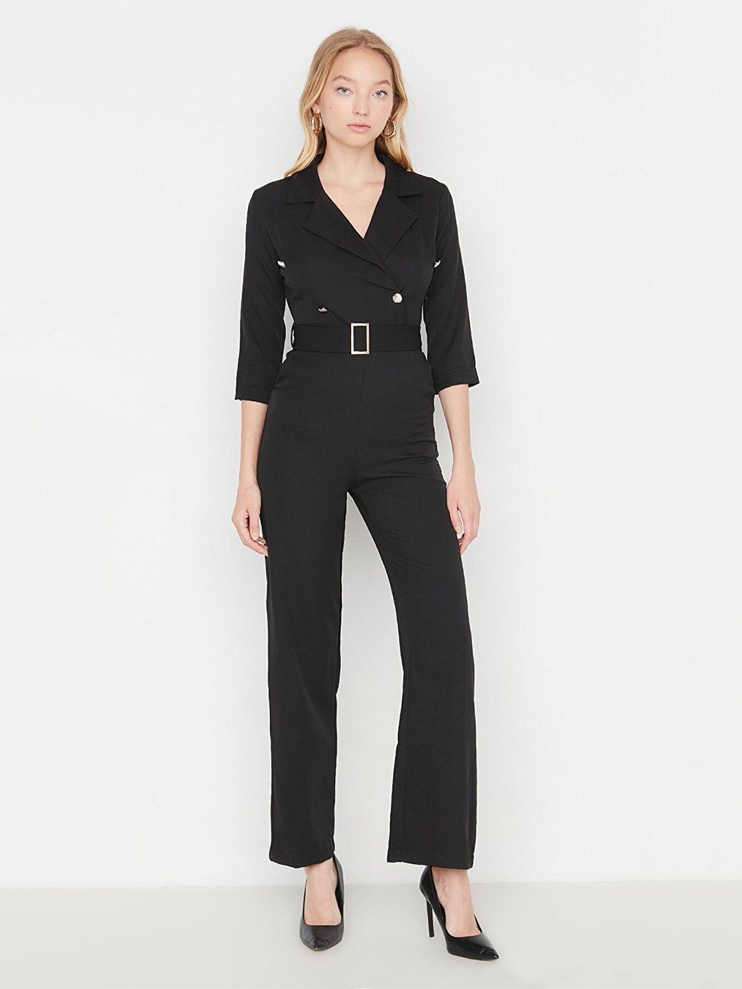 trendyol women black basic jumpsuit