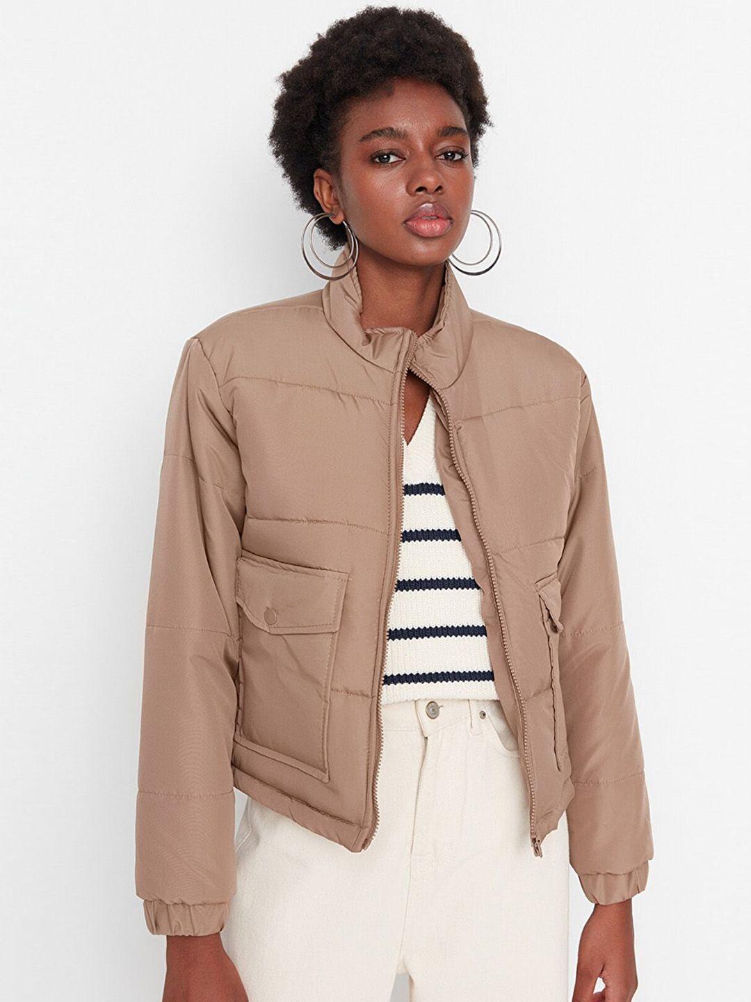 trendyol women brown bomber jacket