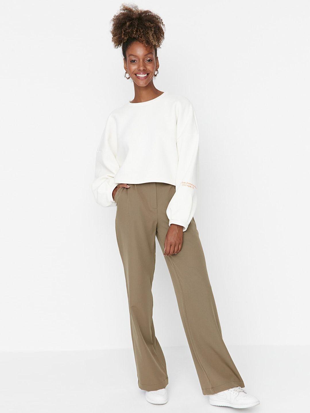 trendyol women khaki trousers