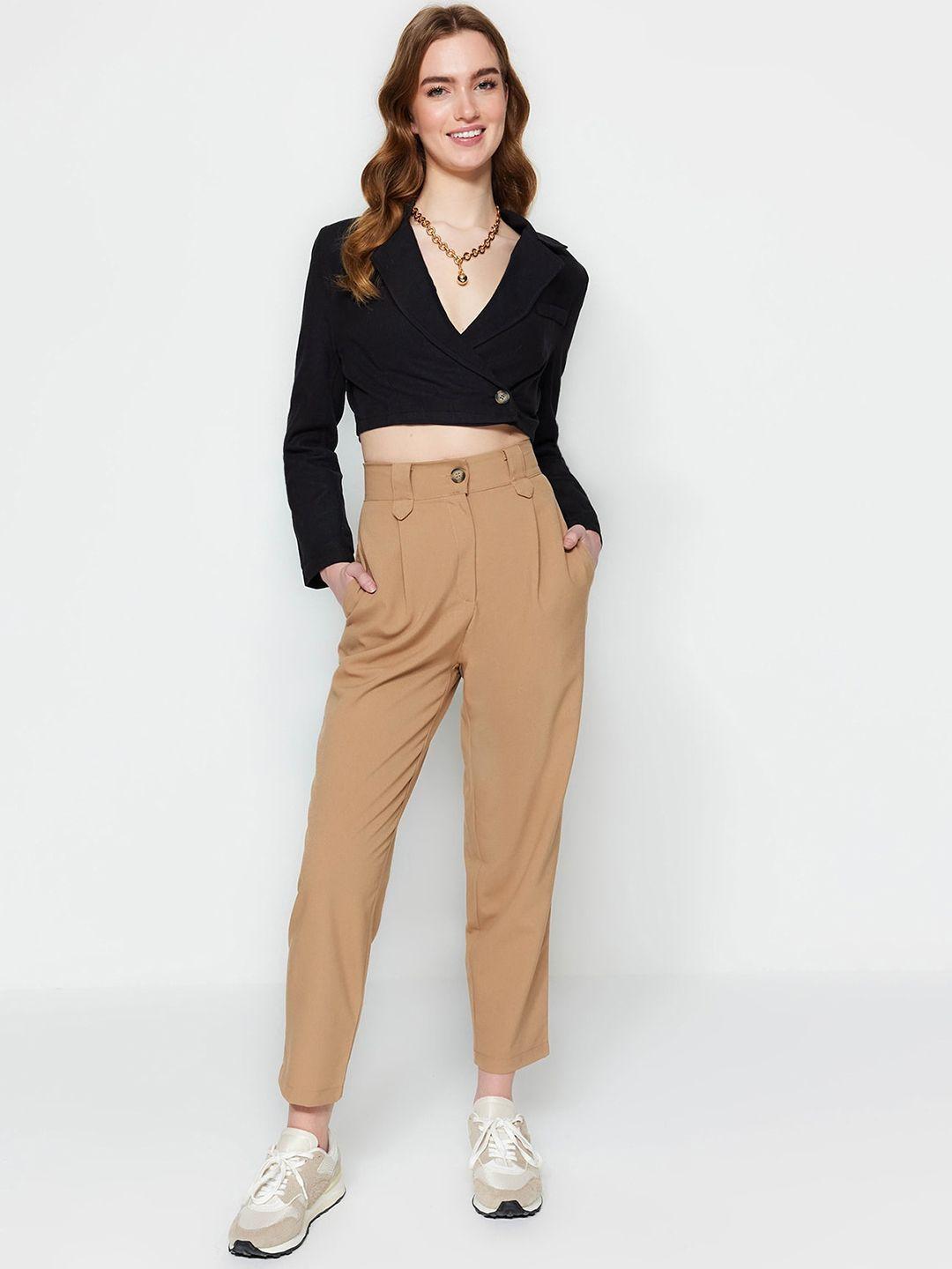 trendyol women mid-rise trousers