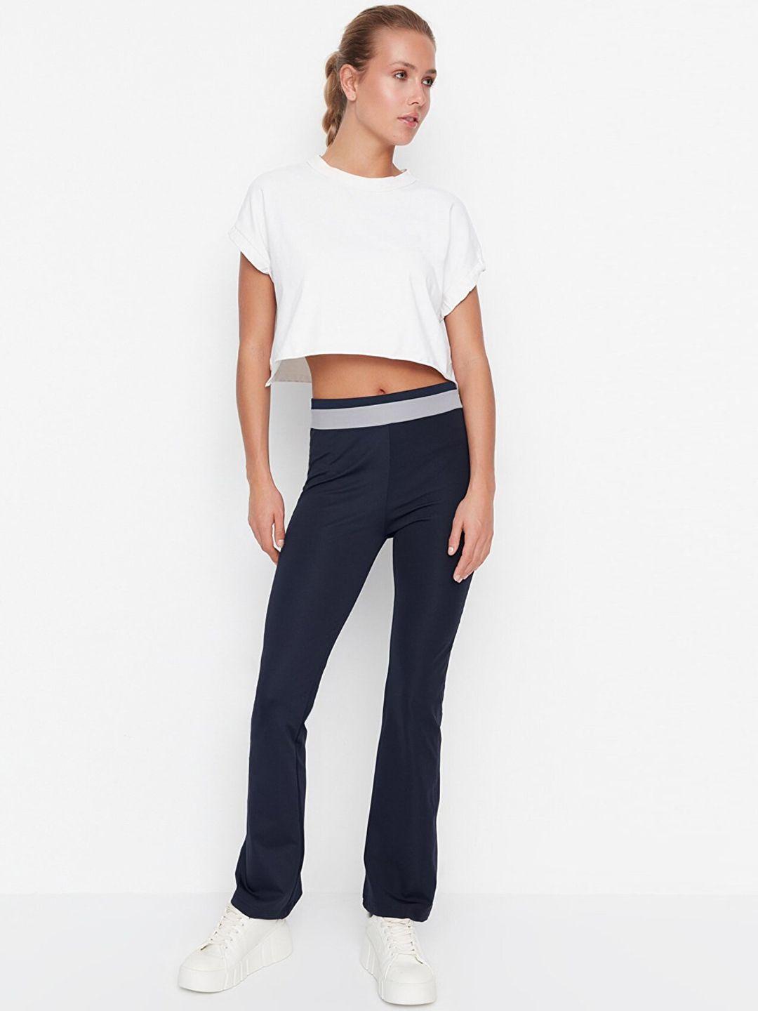 trendyol women navy blue trousers