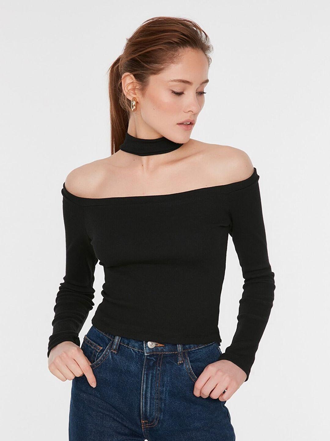 trendyol women off-shoulder bardot top