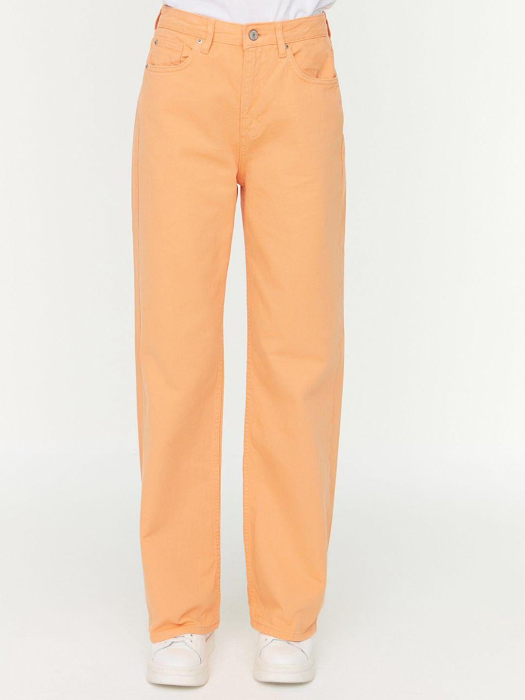 trendyol women orange jeans
