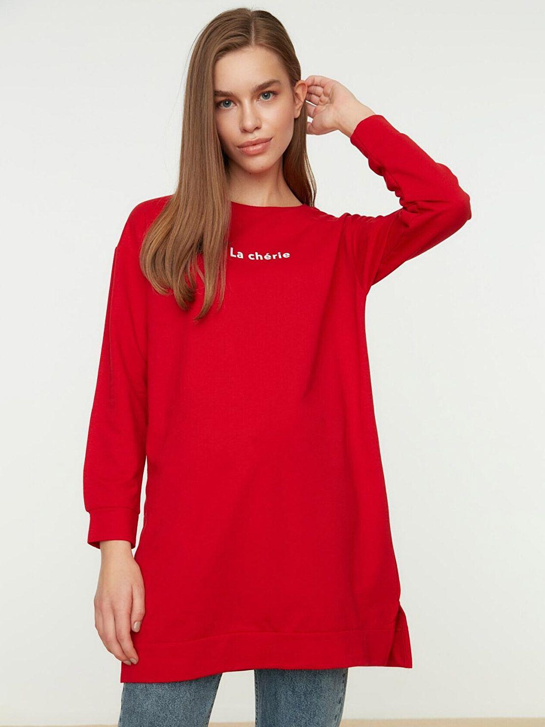 trendyol women red sweatshirt