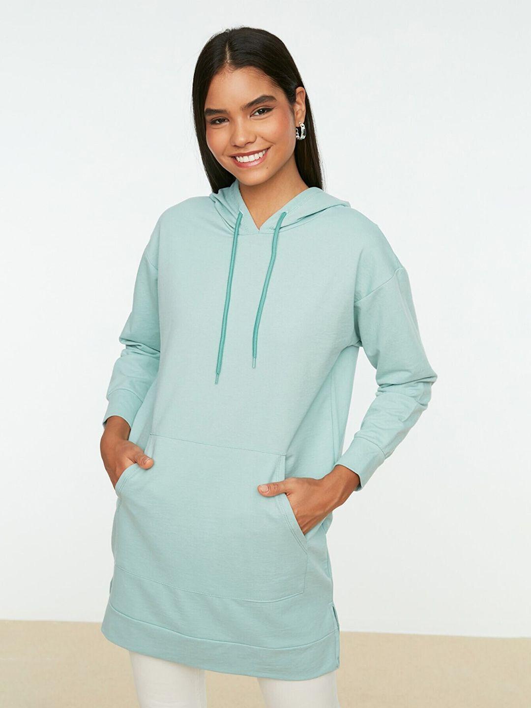 trendyol women sea green sweatshirt