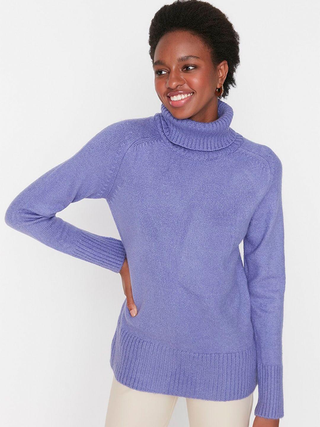trendyol women violet pullover sweater