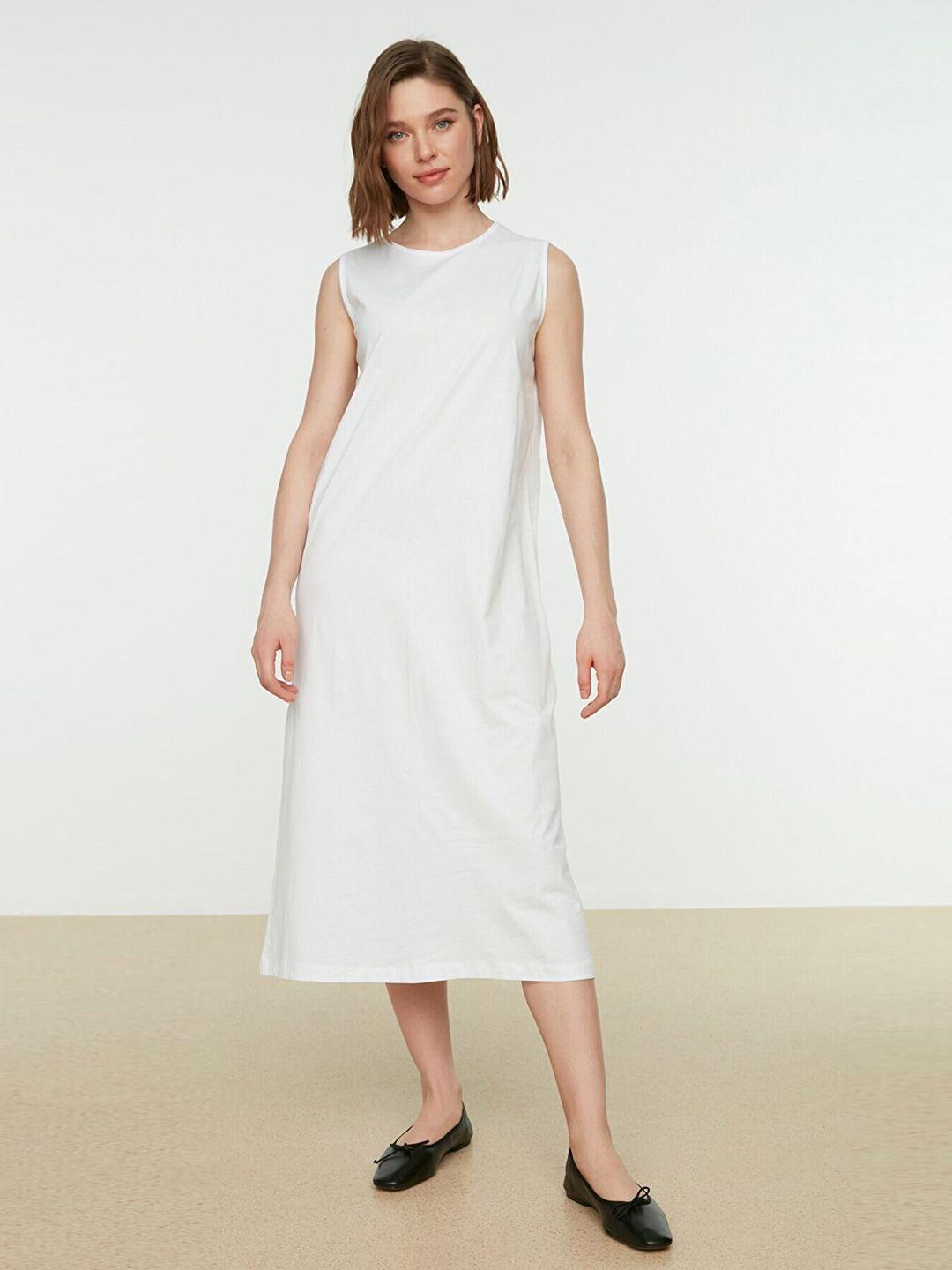 trendyol women white a-line midi dress