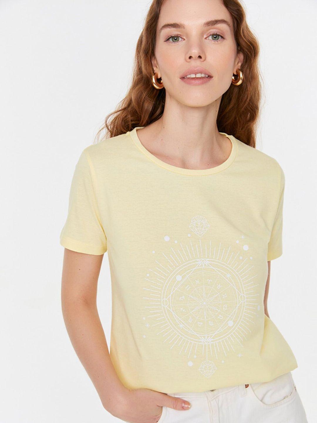 trendyol women yellow t-shirt