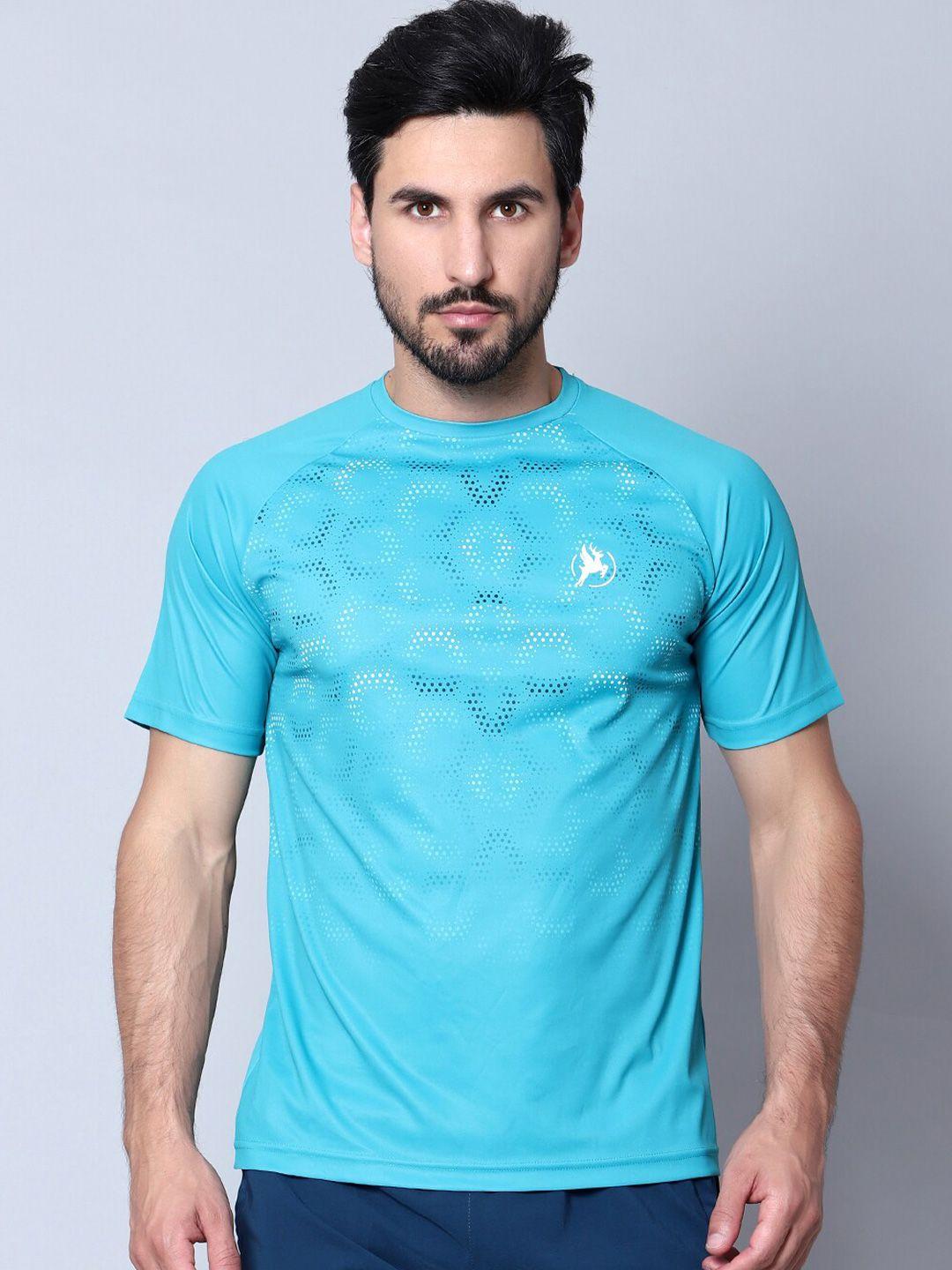 trenz geometric printed raglan sleeves techfit athletic sports t-shirt