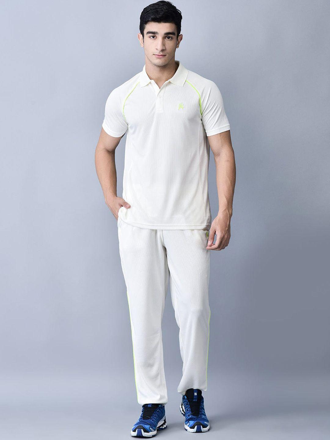 trenz polo collar short sleeves cricket sports t-shirt with track pants