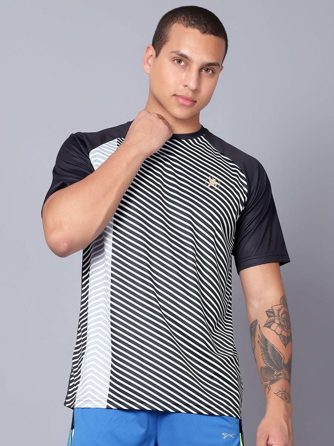 trenz striped raglan sleeves moisture wicking t-shirt