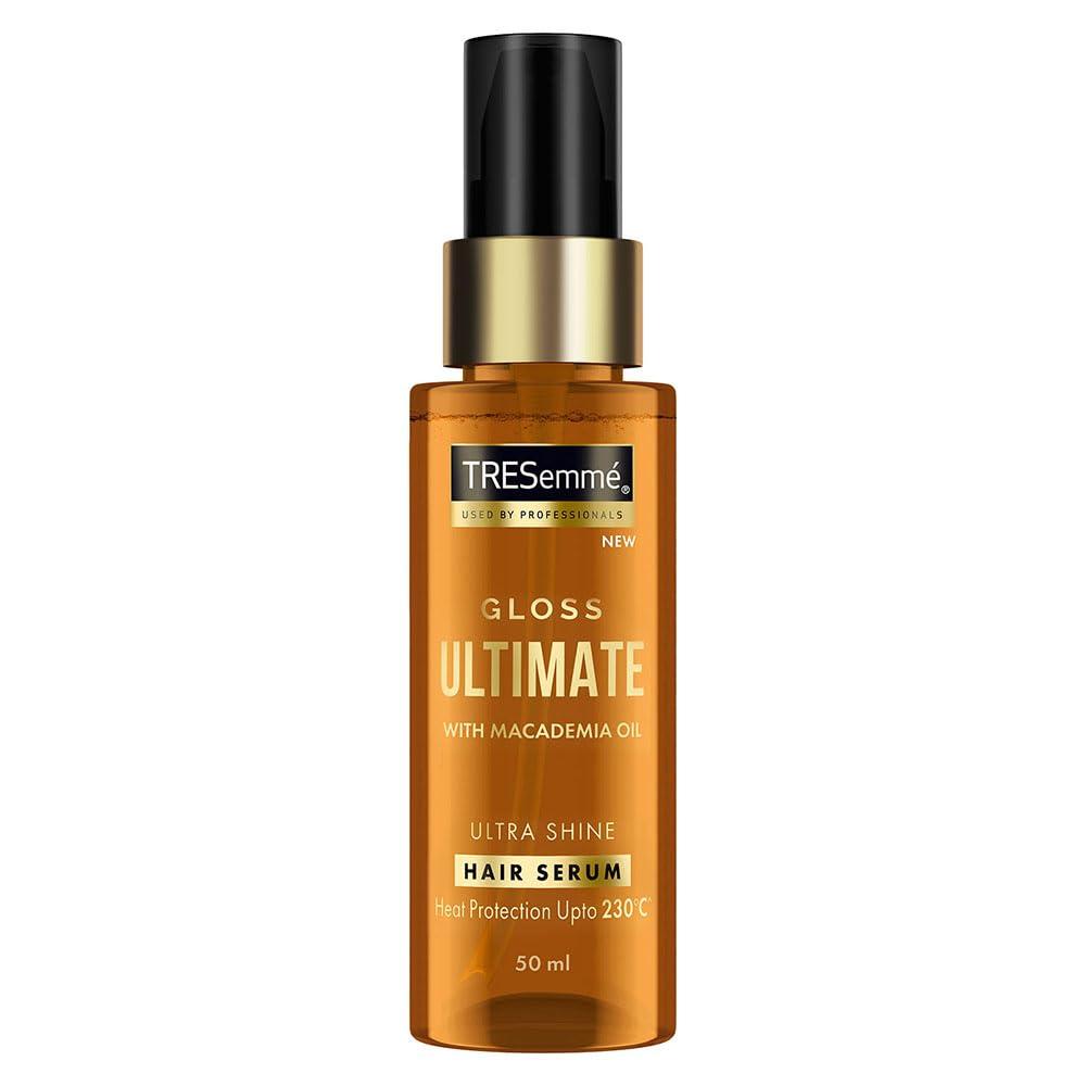 tresemme gloss ultimate ultra shine hair serum 50ml with macadamia oil & vitamin e, for super shiny finish