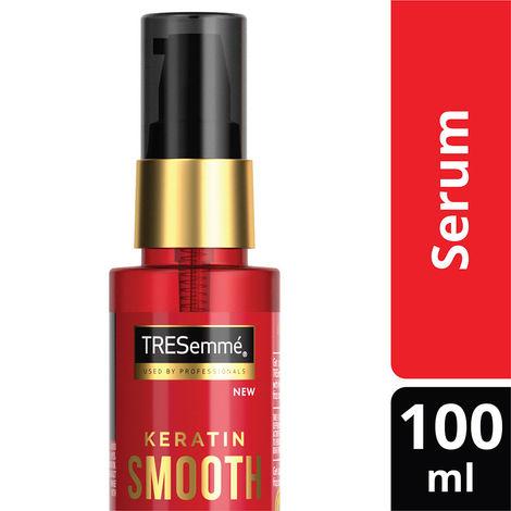 tresemme keratin smooth anti-frizz hair serum 100ml with argan oil, for 2x smoother hair and long lasting frizz control upto 48h even in 80% humidity