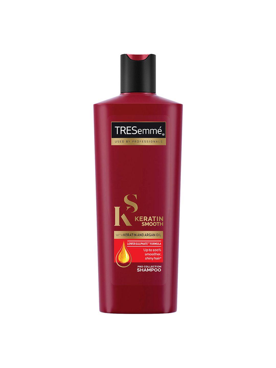 tresemme keratin smooth shampoo with keratin & argan oil for straight, shiny hair-340ml