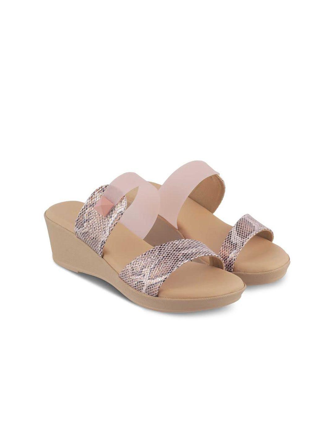 tresmode chios printed two strap wedges