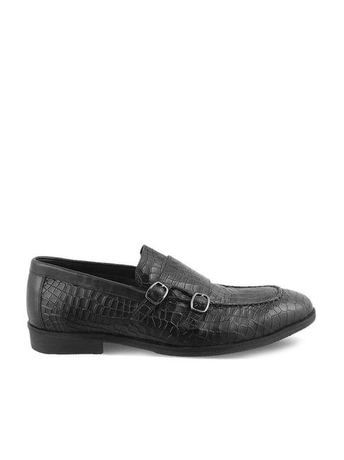 tresmode men's black monk shoes