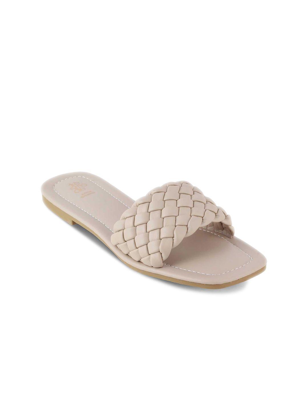 tresmode romana textured open toe flats