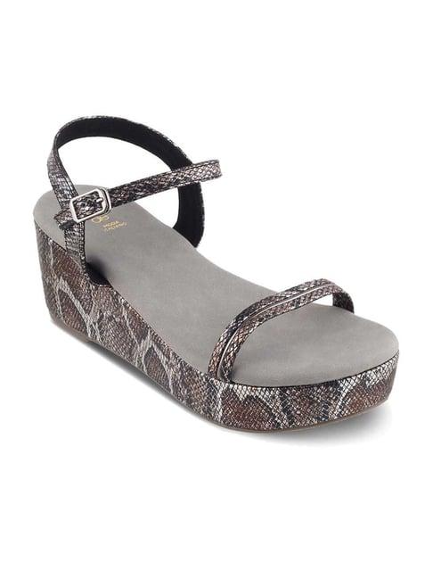 tresmode women's pewter ankle strap wedges