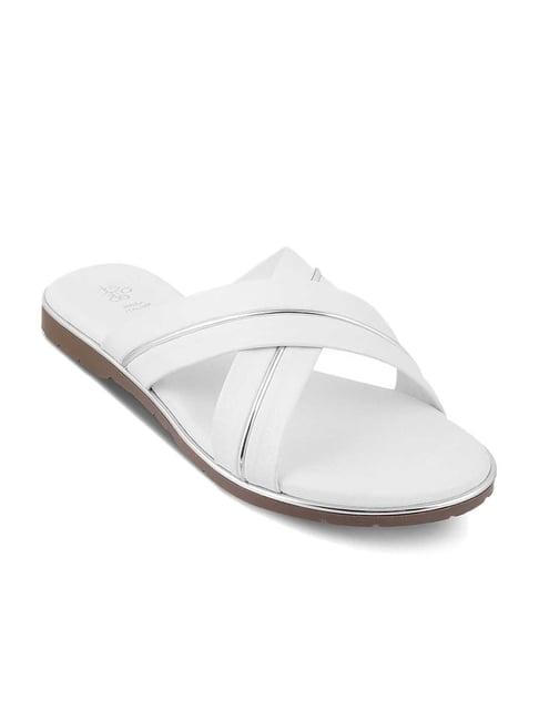 tresmode women's white cross strap sandals