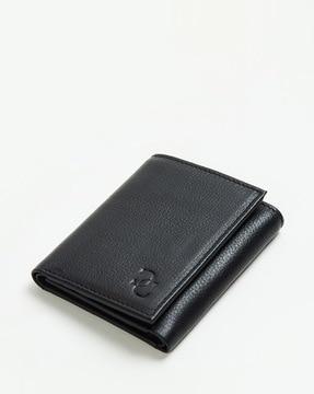 tri-fold wallet with stitch accent