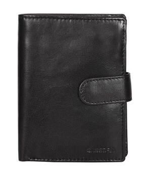 tri-fold wallet with snap closure