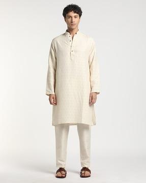 tribal jacquard long celebration kurta