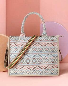 tribal pattern jacquard handbag