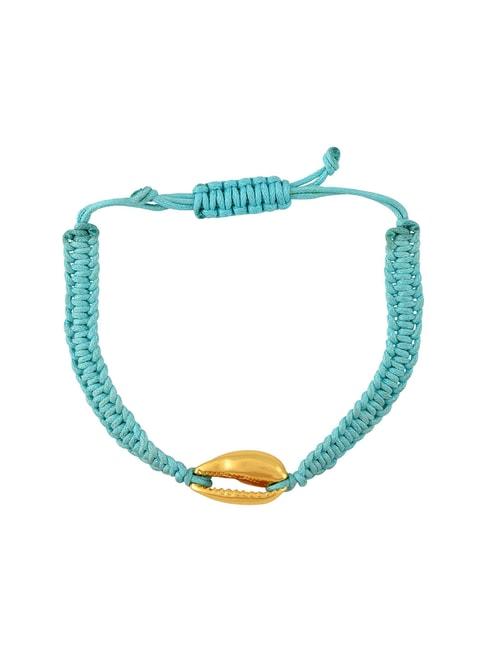 tribe amrapali gold-plated shell turquoise thread bracelet