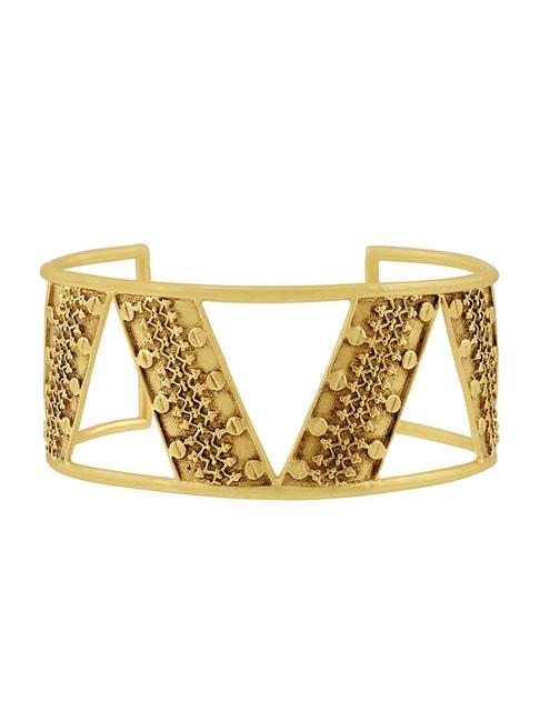 tribe amrapali golden masika textured classic cuff bracelet for women