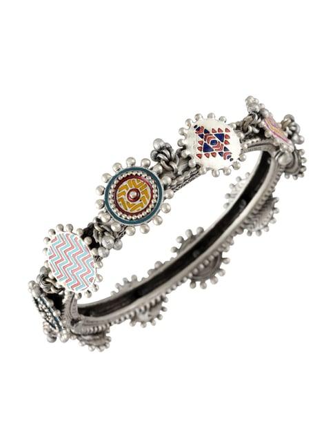 tribe amrapali 92.5 sterling silver rangoli ghungroo bangle