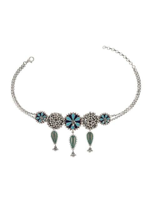 tribe amrapali 92.5 sterling silver saloni ghungroo choker necklace for women