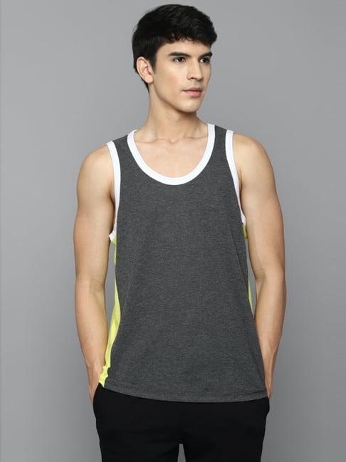 tribe grey cotton regular fit printed vest