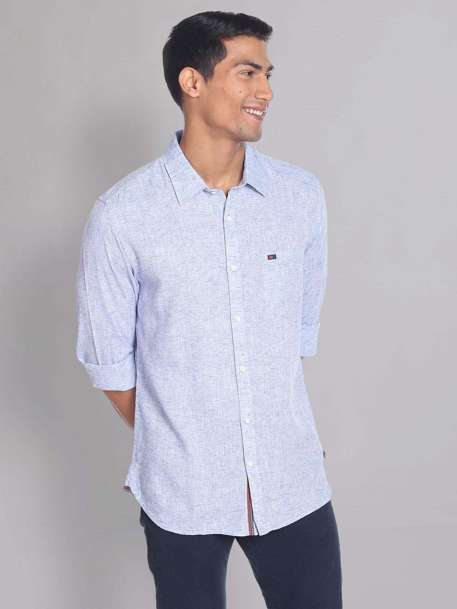 triblend heathered casual shirt blue