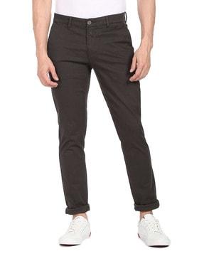 trim fit flat-front chinos