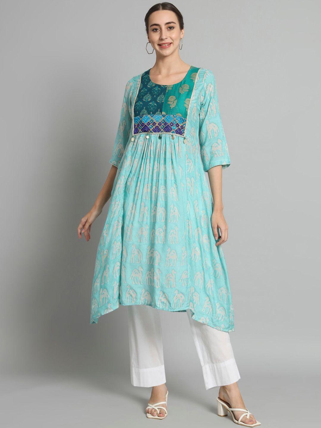 trinjann ethnic motifs printed kurta