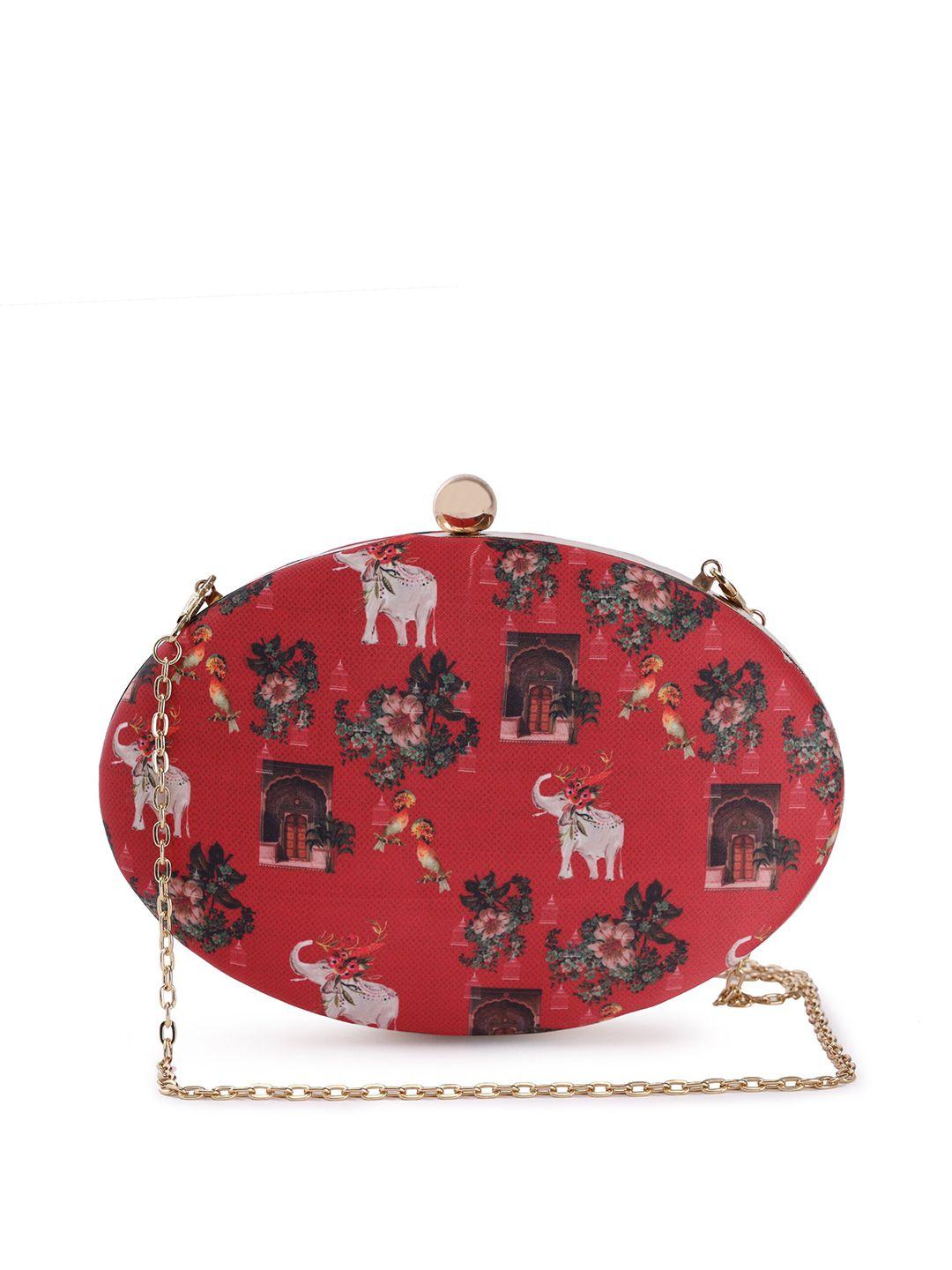 trink printed box clutch with chain strap