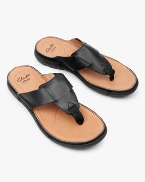 trisand-post-leather-sandals