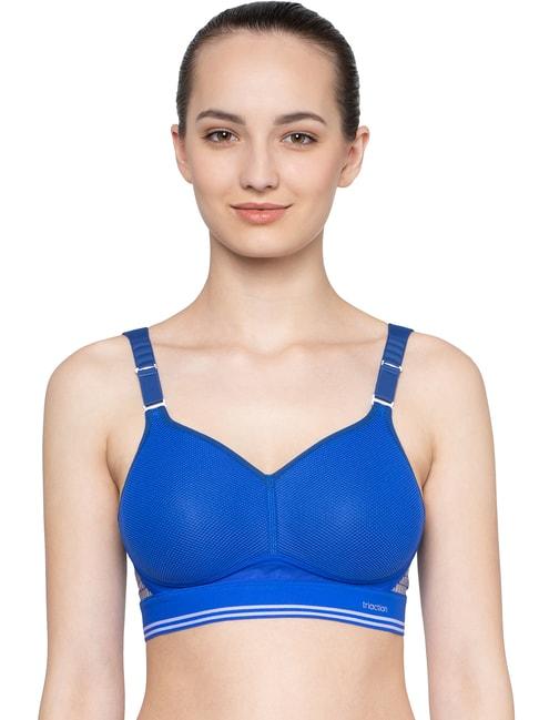 triumph blue non wired padded sports bra