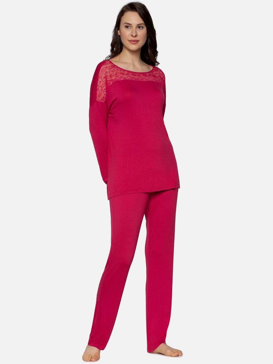 triumph amourette 01 long sleeve soft fabric sustainable pyjama set
