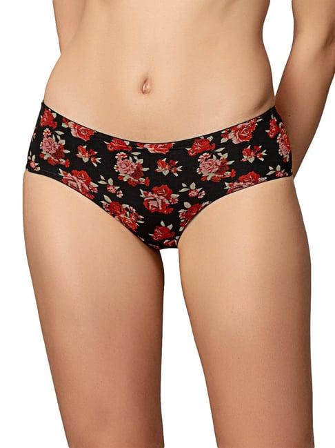 triumph black floral hipster panty