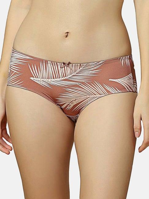 triumph brown printed hipster panty