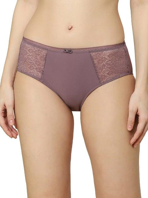 triumph brown self pattern hipster panty