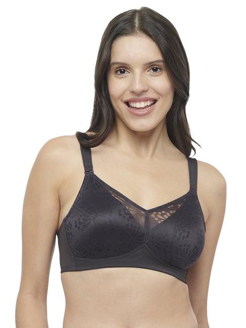 triumph charcoal grey lace work minimizer bra