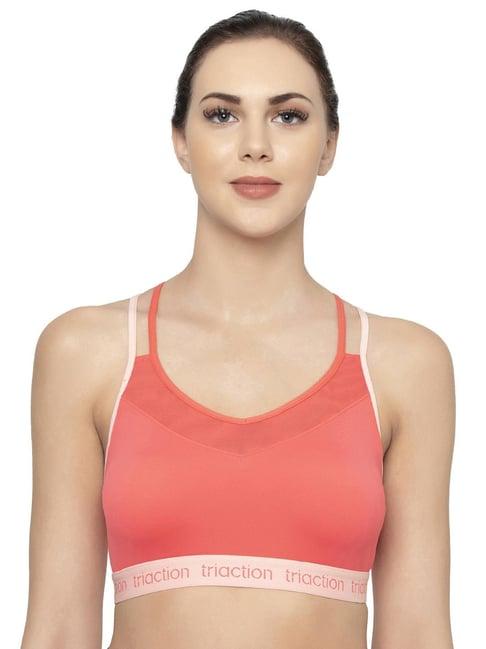 triumph coral color block sports bras