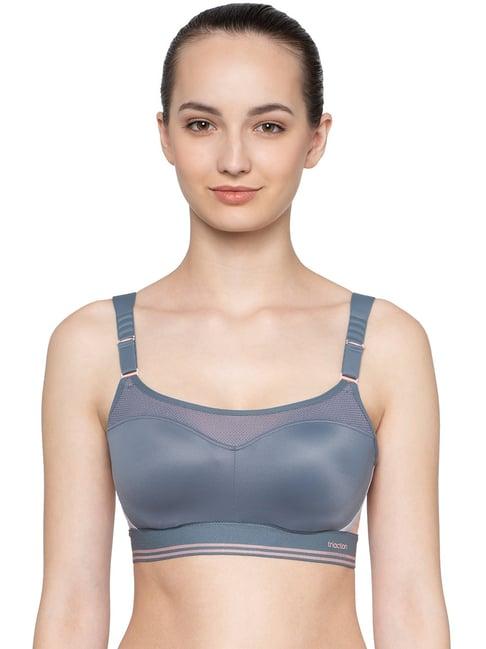 triumph grey under wired padded sports bra