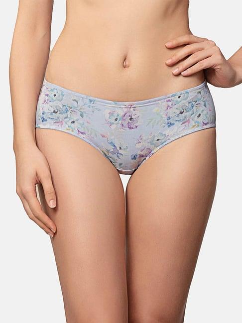 triumph light blue floral hipster panty