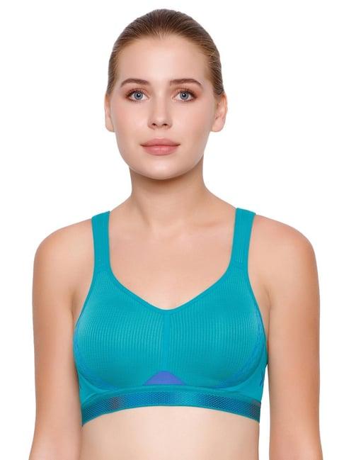 triumph light blue printed sports bras