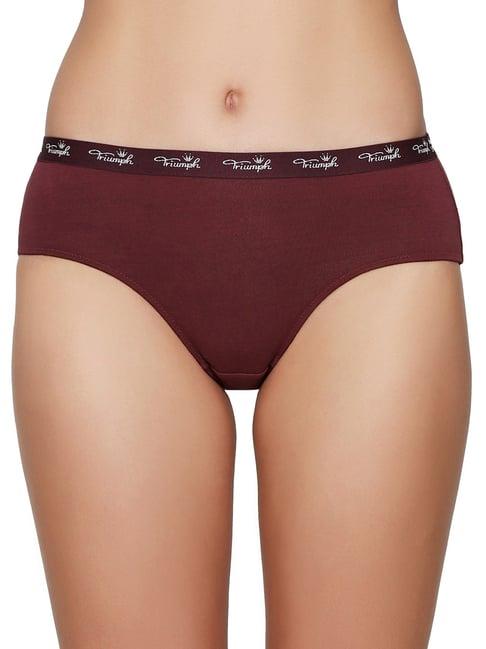 triumph maroon cotton hipster panty